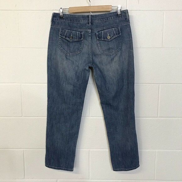 Simply Vera Denim Womens Capri Jeans Cropped Straight Flap Pockets Size 8 - Picture 5 of 13
